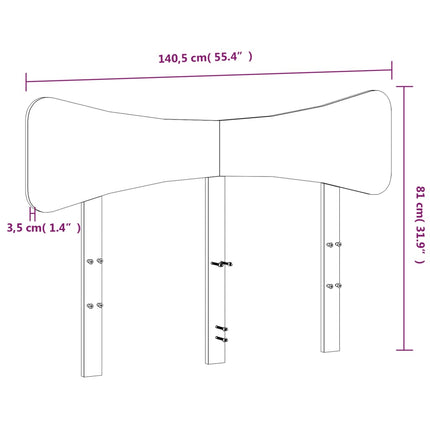 sengegavl 135 cm massivt fyrretræ hvid