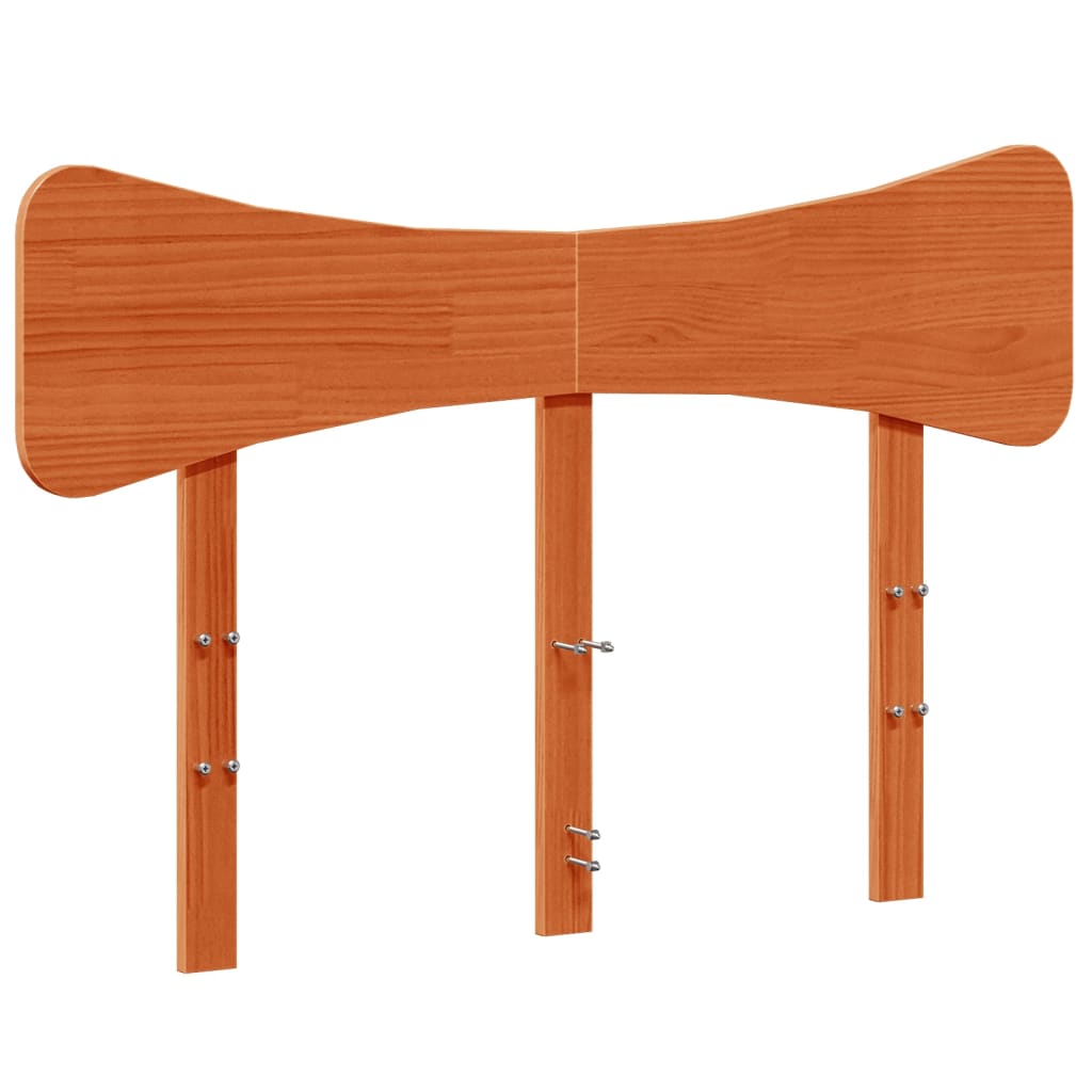 sengegavl 135 cm massivt fyrretræ gyldenbrun