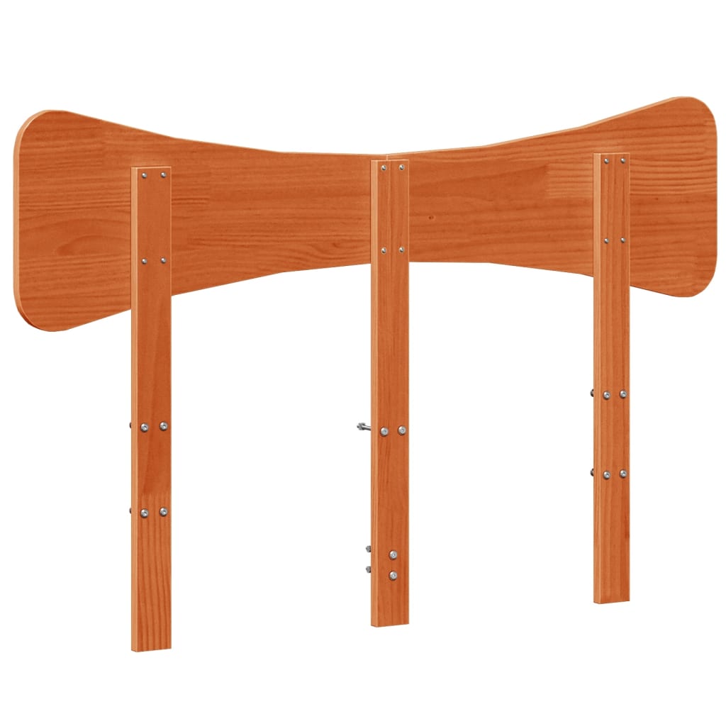 sengegavl 120 cm massivt fyrretræ gyldenbrun
