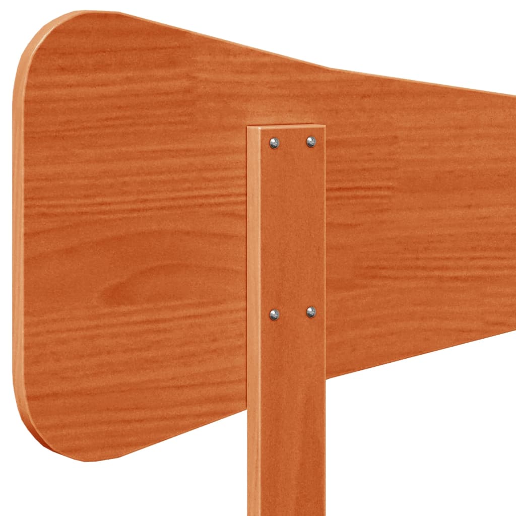 sengegavl 120 cm massivt fyrretræ gyldenbrun
