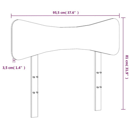 sengegavl 90 cm massivt fyrretræ hvid