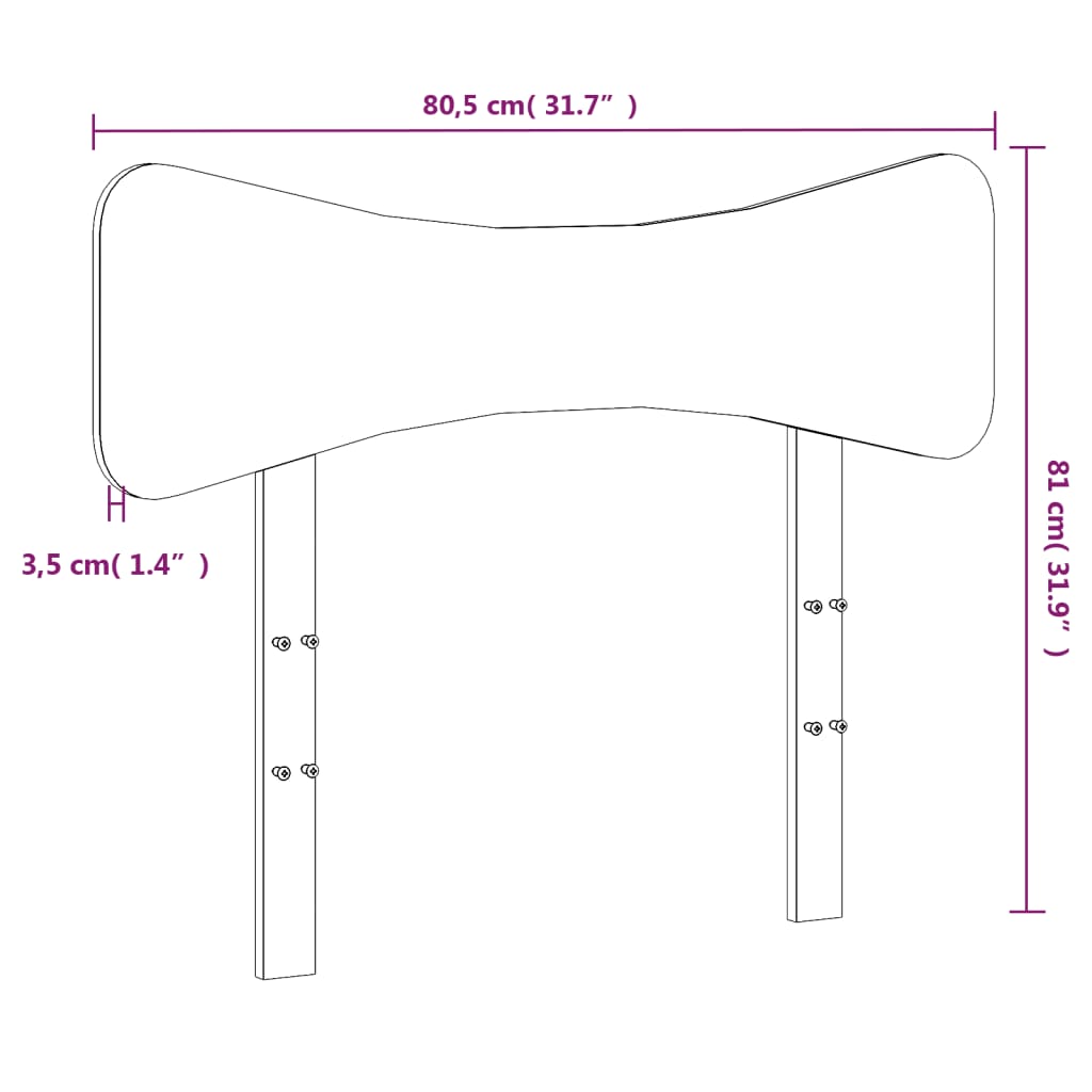 sengegavl 75 cm massivt fyrretræ gyldenbrun