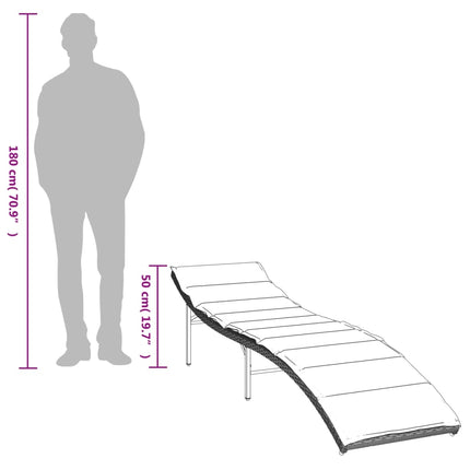liggestole 2 stk. med bord polyrattan lysegrå