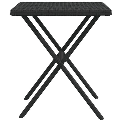 liggestole 2 stk. med bord polyrattan sort