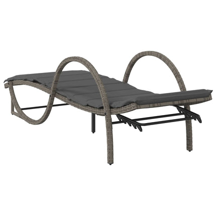 liggestole 2 stk. med bord polyrattan grå