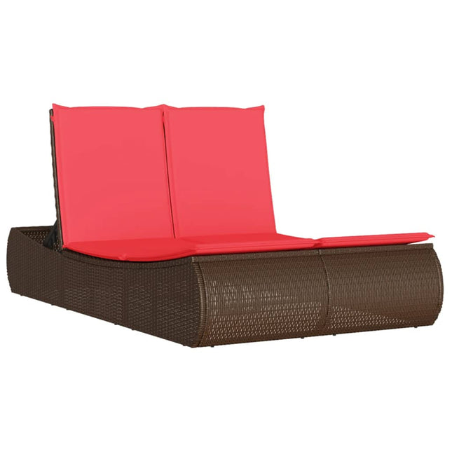 solseng med hynder polyrattan brun