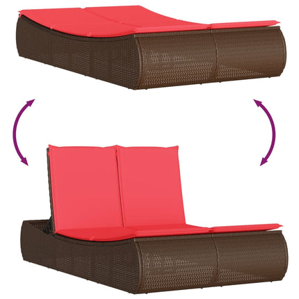 solseng med hynder polyrattan brun