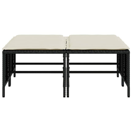 haveskamler 4 stk. med hynder polyrattan sort