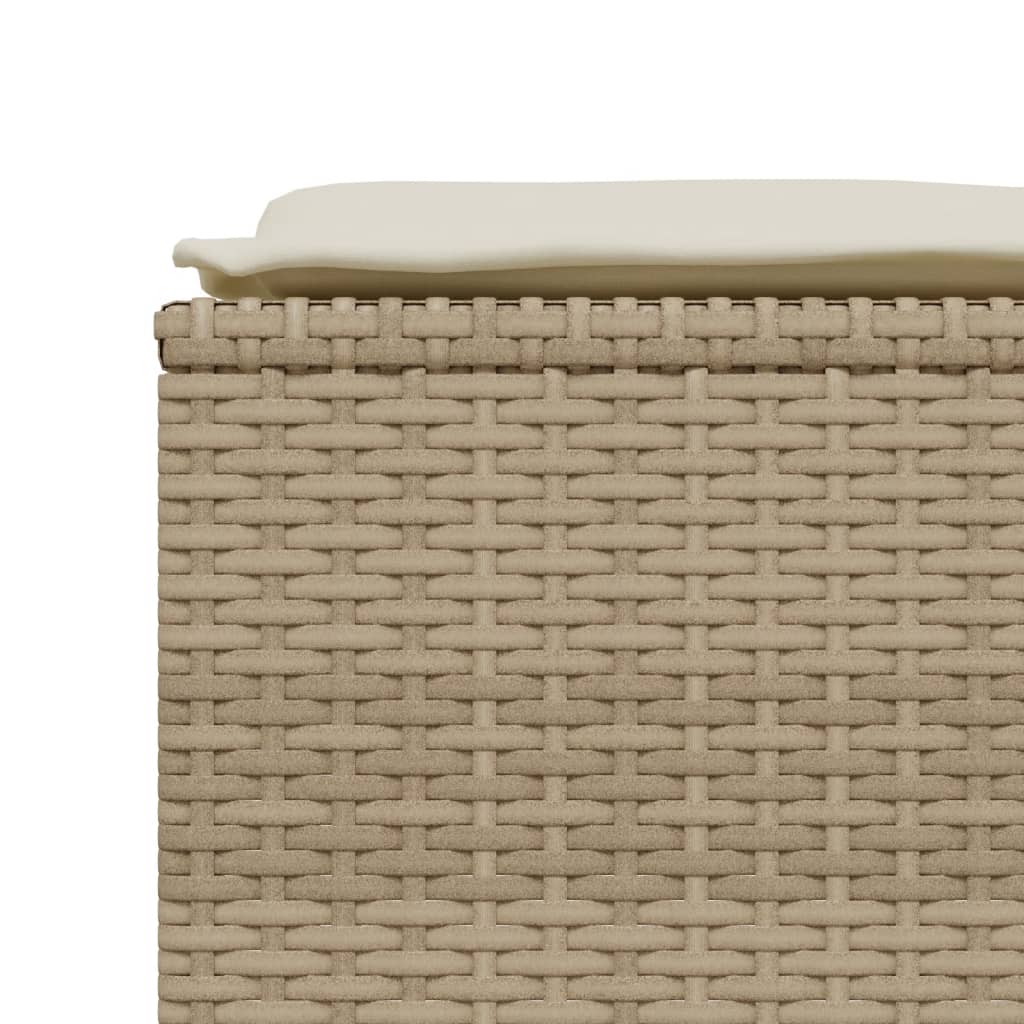 haveskamler 4 stk. med hynder polyrattan beige