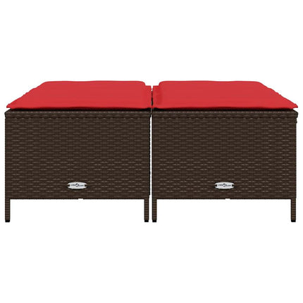 haveskamler med hynder 4 stk. brun polyrattan