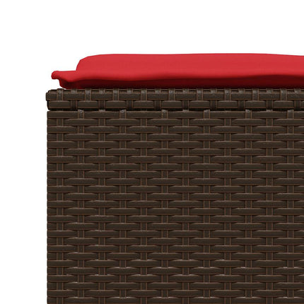 haveskamler med hynder 4 stk. brun polyrattan