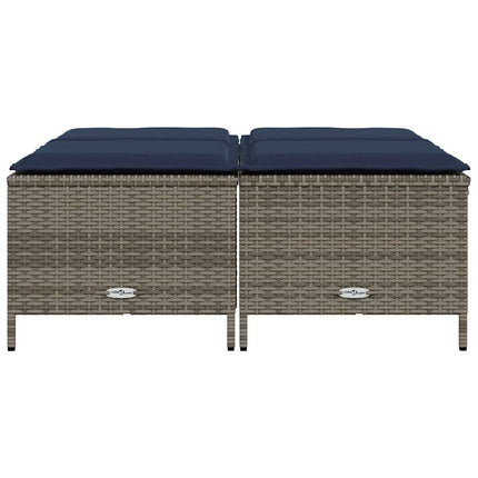 haveskamler med hynder 4 stk. grå polyrattan