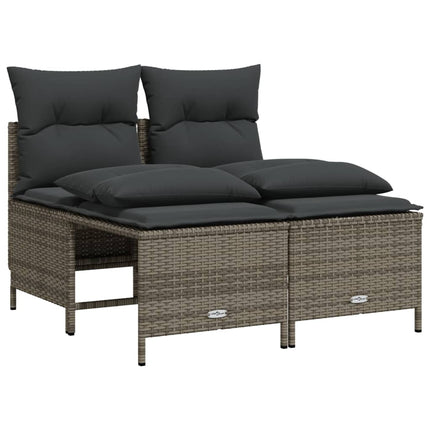 sofasæt til haven 4 dele med hynder polyrattan grå