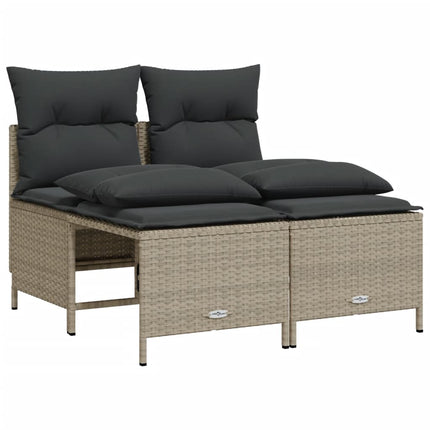sofasæt til haven 4 dele med hynder polyrattan lysegrå