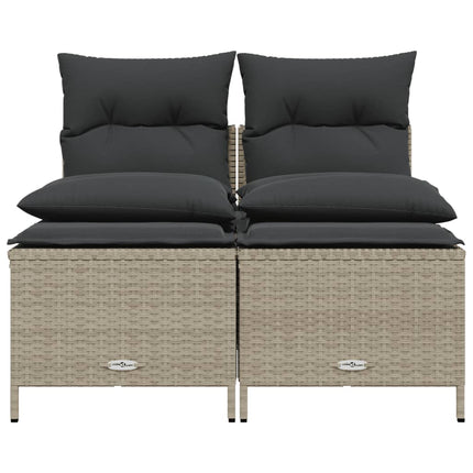 sofasæt til haven 4 dele med hynder polyrattan lysegrå