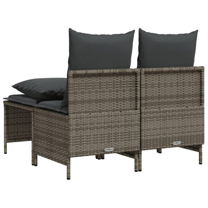 sofasæt til haven 4 dele med hynder polyrattan grå