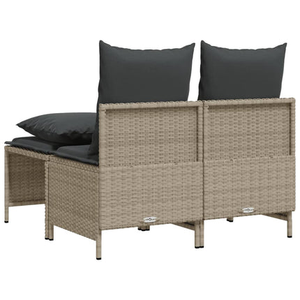 sofasæt til haven 4 dele med hynder polyrattan lysegrå