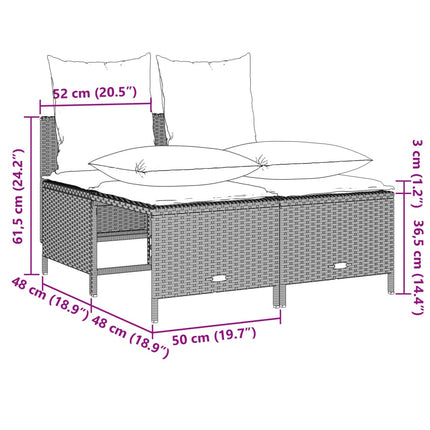 sofasæt til haven 4 dele med hynder polyrattan lysegrå