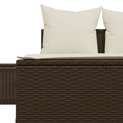 solseng med hynder polyrattan brun
