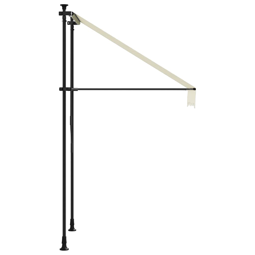markise 150x150 cm sammenrullelig stof og stål cremefarvet
