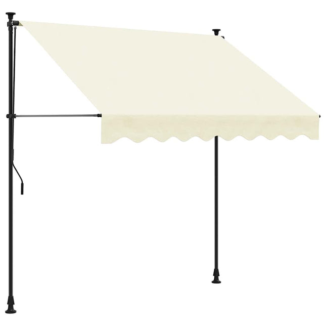 markise 250x150 cm sammenrullelig stof og stål cremefarvet