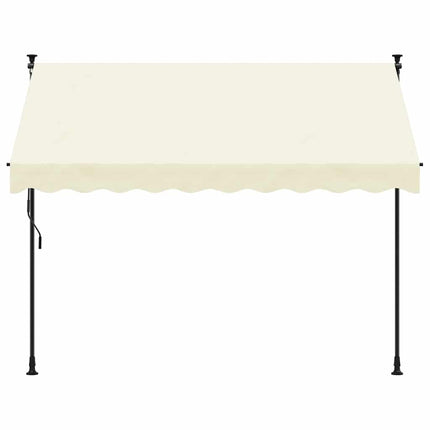 markise 300x150 cm sammenrullelig stof og stål cremefarvet