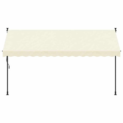 markise 350x150 cm sammenrullelig stof og stål cremefarvet