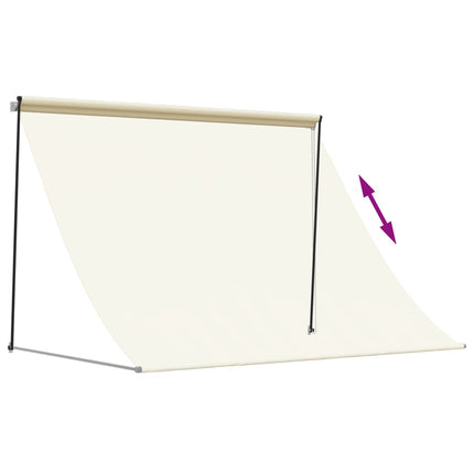 markise 200x150 cm sammenrullelig stof og stål cremefarvet