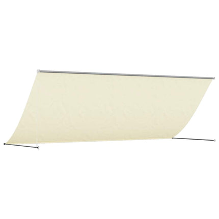 markise 350x150 cm sammenrullelig stof og stål cremefarvet