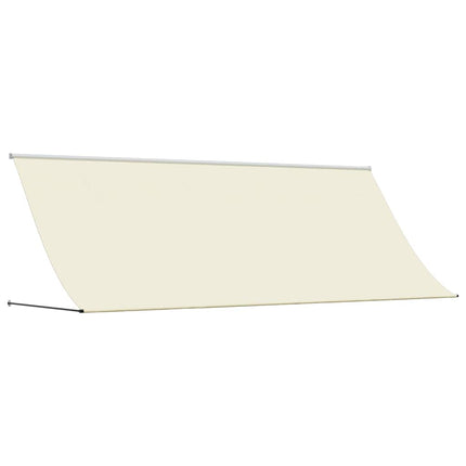 markise 400x150 cm sammenrullelig stof og stål cremefarvet