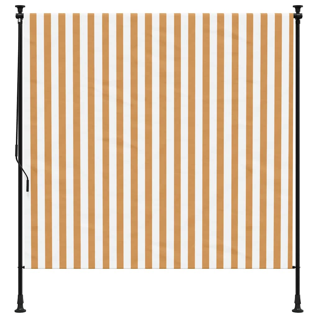 udendørs rullegardin 150x270 cm stof og stål orange og hvid