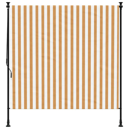 udendørs rullegardin 150x270 cm stof og stål orange og hvid