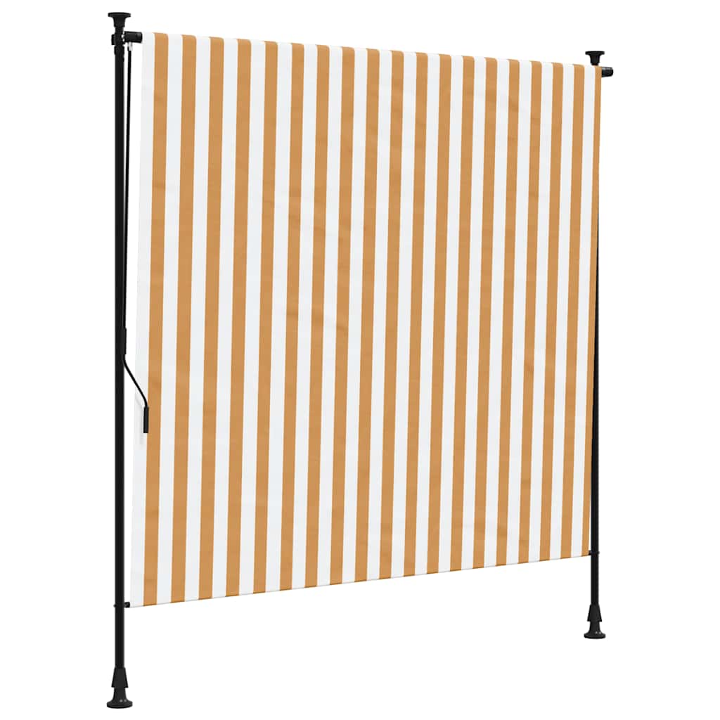 udendørs rullegardin 200x270 cm stof og stål orange og hvid
