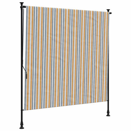 udendørs rullegardin 150x270 cm stof og stål gul og hvid