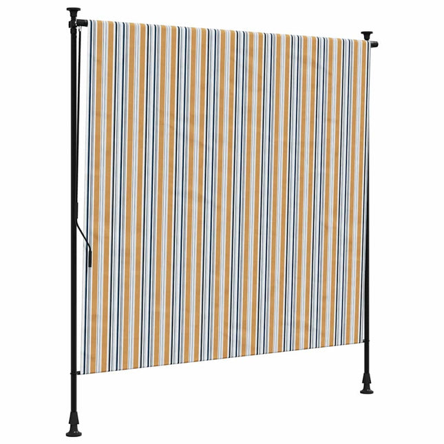 udendørs rullegardin 150x270 cm stof og stål gul og hvid