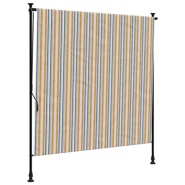 udendørs rullegardin 200x270 cm stof og stål gul og hvid
