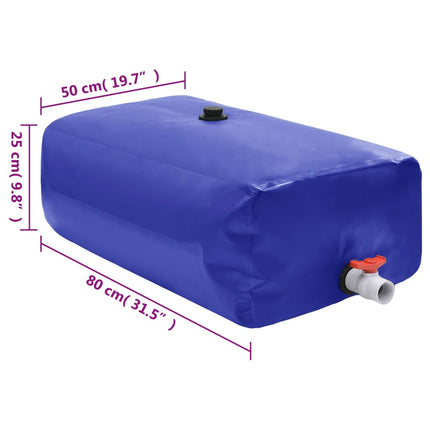 vandtank med hane sammenfoldelig 100 l PVC