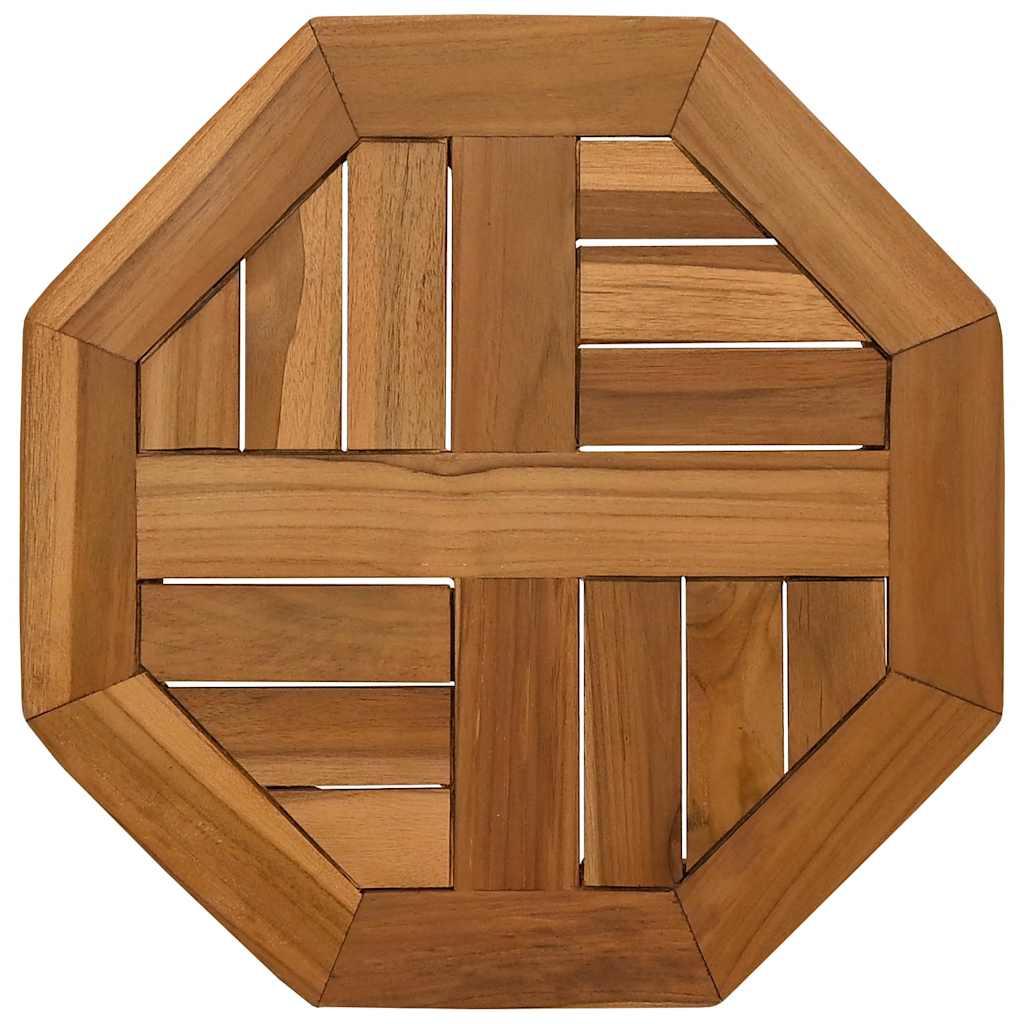 bordplade 40x40x2,5 cm ottekantet massivt teaktræ
