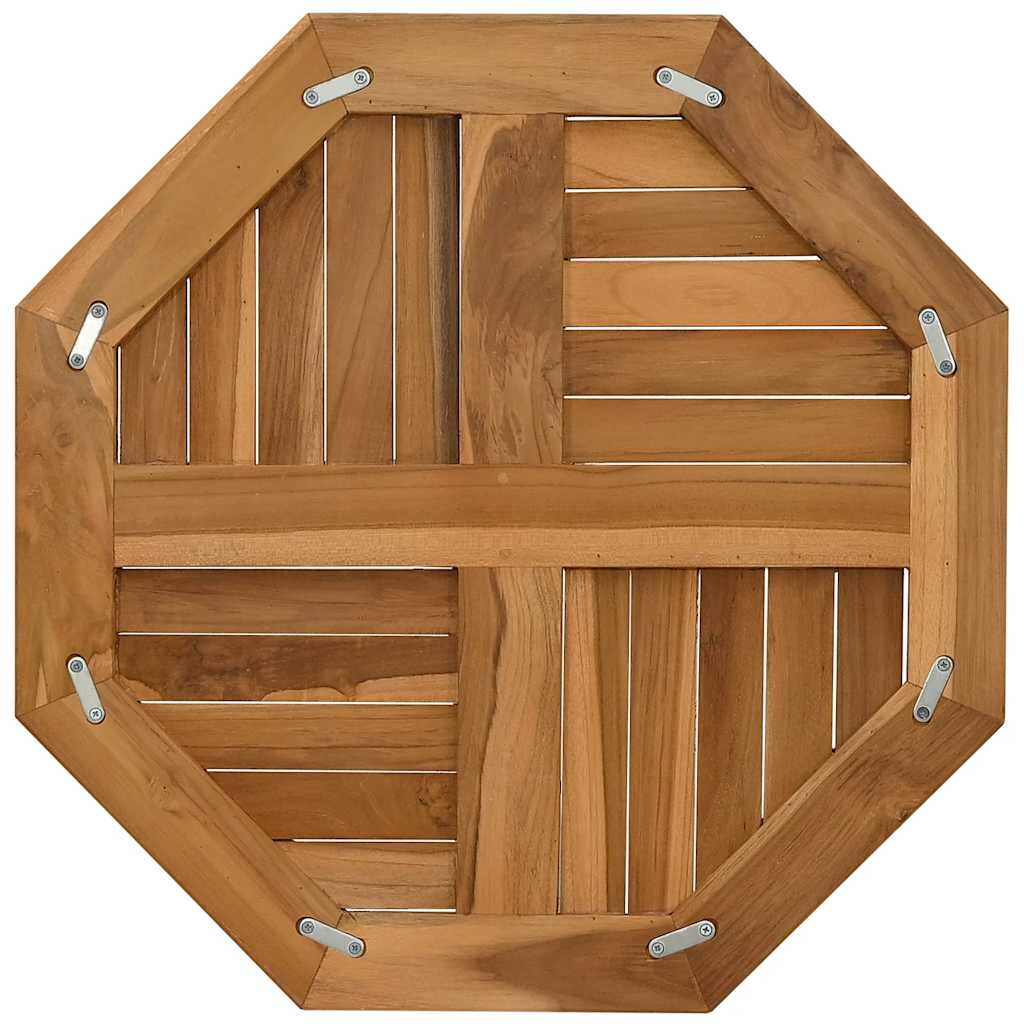 bordplade 60x60x2,5 cm ottekantet massivt teaktræ