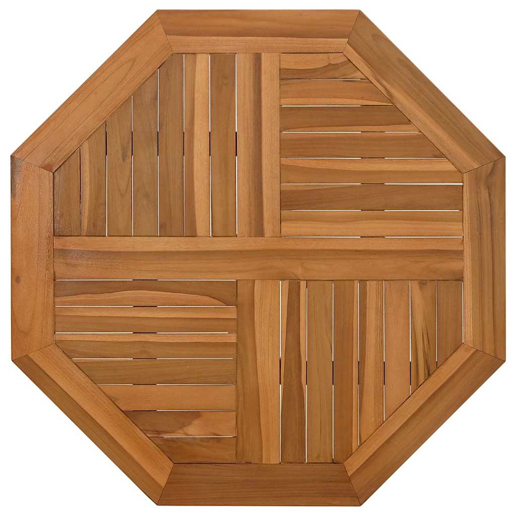 bordplade 80x80x2,5 cm ottekantet massivt teaktræ