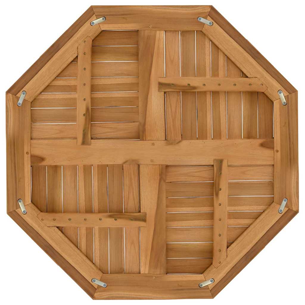 bordplade 80x80x2,5 cm ottekantet massivt teaktræ