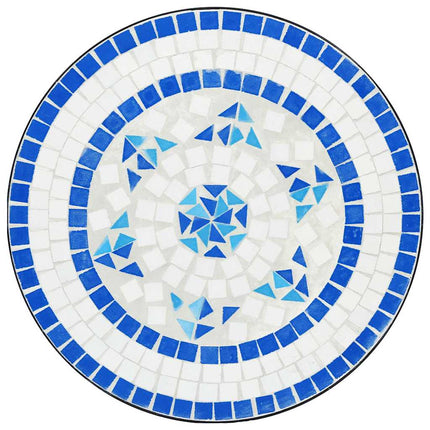 bistrosæt med mosaikdesign jern og keramik blå og hvid