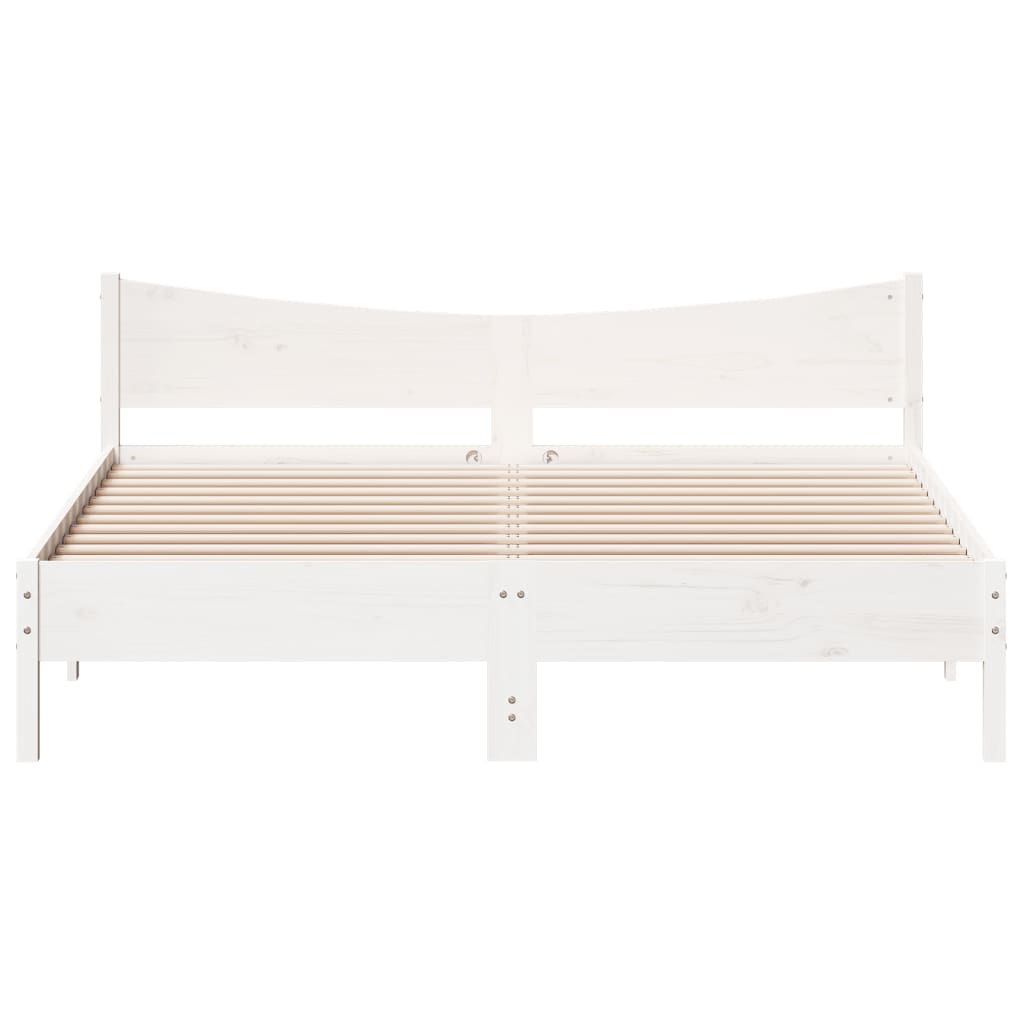 sengeramme uden madras 200x200 cm massivt fyrretræ hvid