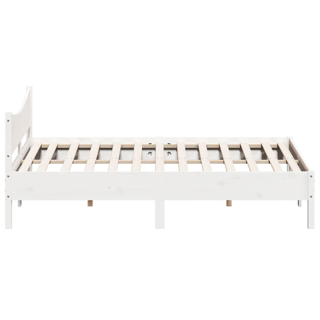 sengeramme uden madras 200x200 cm massivt fyrretræ hvid