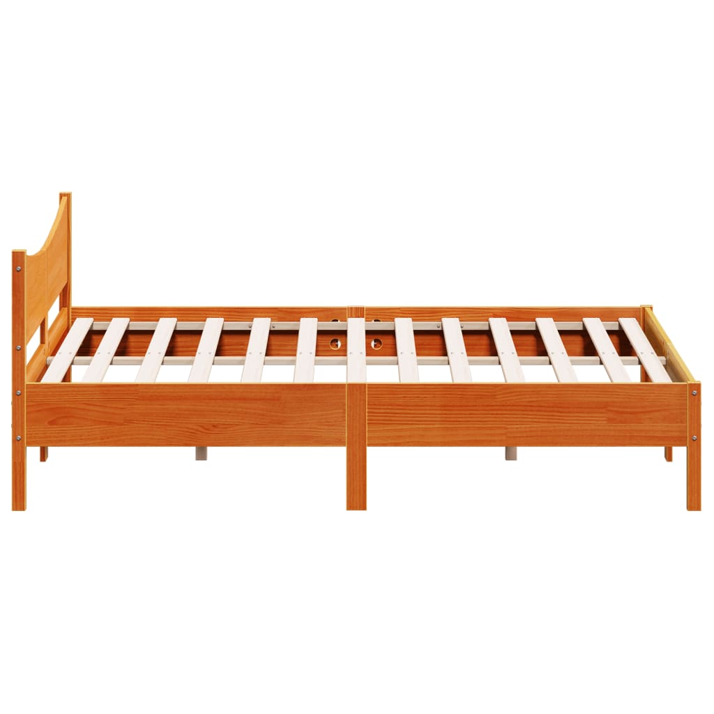sengeramme uden madras 200x200 cm massivt fyrretræ gyldenbrun