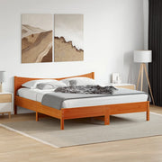 sengeramme uden madras 200x200 cm massivt fyrretræ gyldenbrun