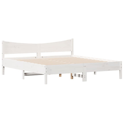 sengeramme uden madras 180x200 cm massivt fyrretræ hvid
