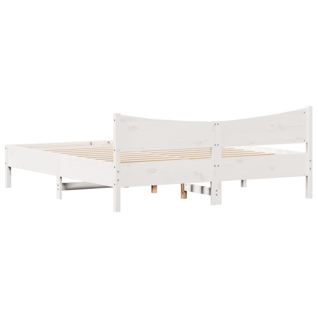 sengeramme uden madras 180x200 cm massivt fyrretræ hvid