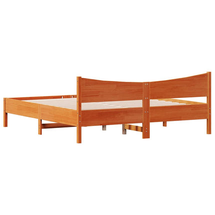 sengeramme uden madras 180x200 cm massivt fyrretræ gyldenbrun