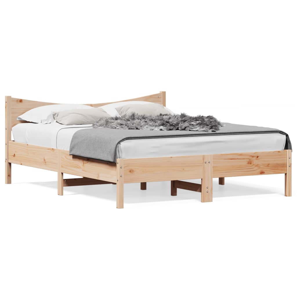 sengeramme uden madras 160x200 cm massivt fyrretræ